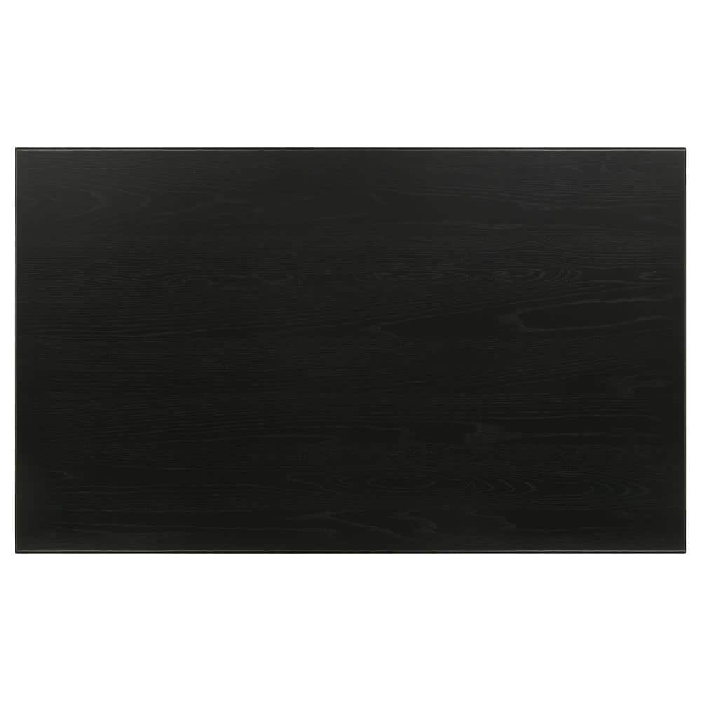 Appleton Black Washed Rectangular Wood Dining Table for Six
