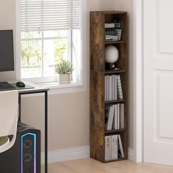 Furinno JAYA 5-Shelf Espresso Open Bookcase 14110R1CC - The Home Depot
