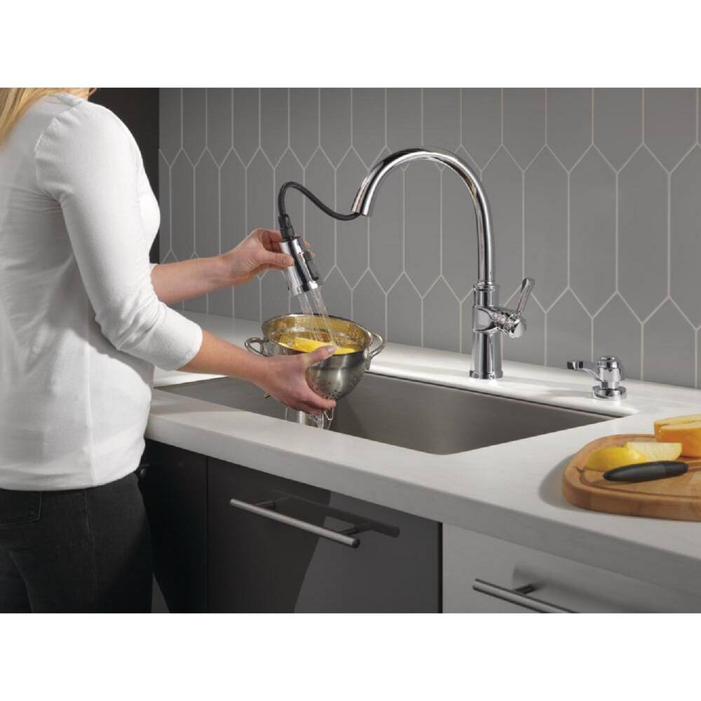 Spargo Chrome Pull-Down Kitchen Faucet with Soap Dispenser