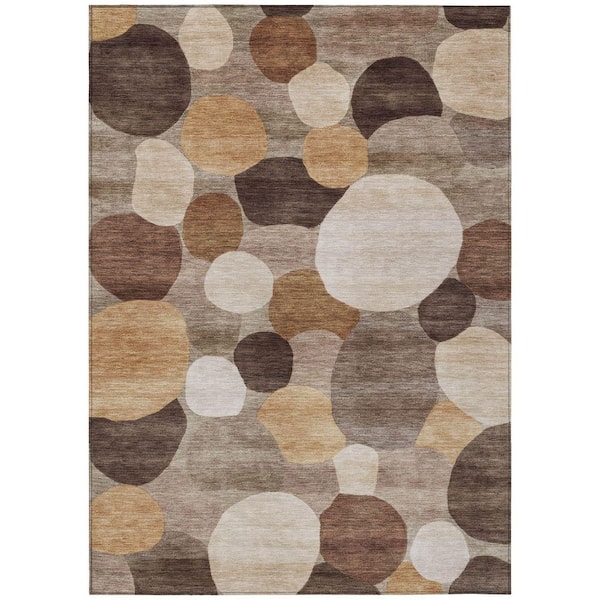 Chantille Machine Washable Indoor/Outdoor Abstract ACN2375 Brown 5 ft. x 7 ft. 6 in. Area Rug