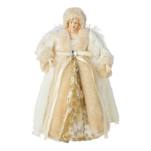 12 in. H Faux Fur Christmas Tree Topper Decoration