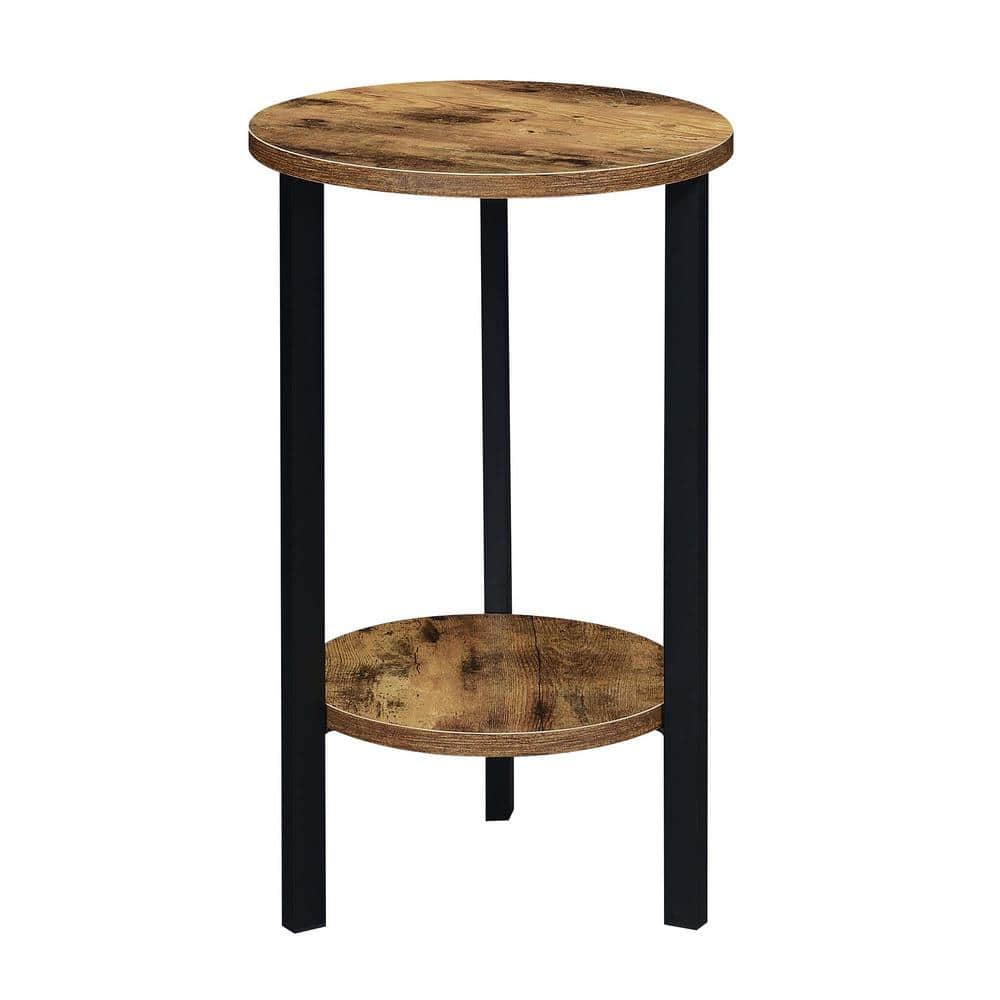 Graystone 23.75 in. H Barnwood/Black Low Round Particle Board Indoor Plant Stand with 2-Tiers price history on PriceWatchPro