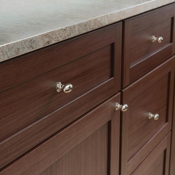 Rugby 1-1/4 in. (32 mm) Classic Polished Nickel Oval Cabinet Knob