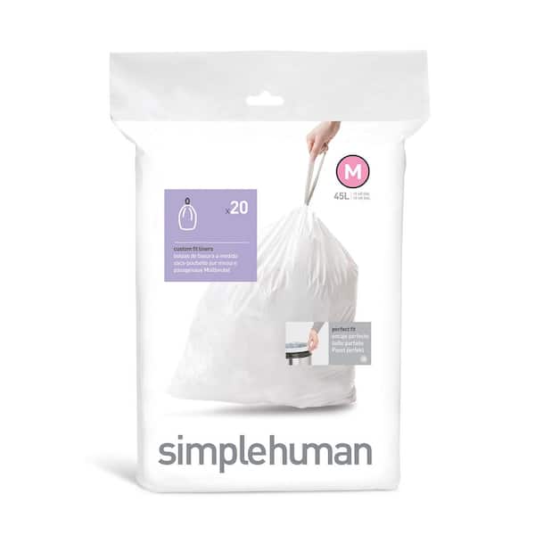 simplehuman 12 Gal. Code M Custom Fit Trash Can Liners (20-Pack)