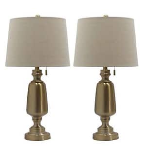 Cory Martin 30.5 in. Brushed Steel Table Lamp with USB Port (2-Pack)
