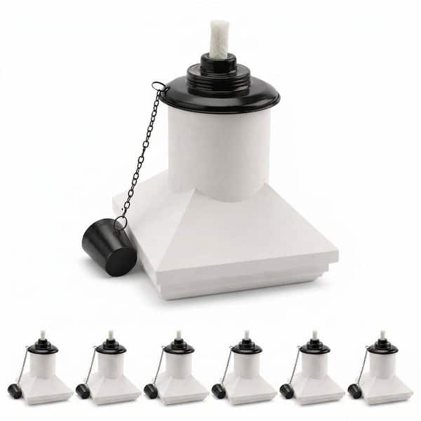 BuzzCaps Torch Holding Fence Caps Fits Nominal Post 4 x 4 White Vinyl New England Post Cap (6-Pack)
