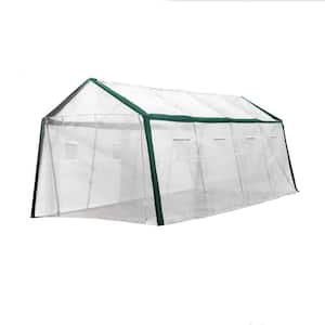 120 in. W x 240 in. D x 96 in. H Outdoor Greenhouse with Transparent Cover, 8 Roll-Up Side Windows Reserved