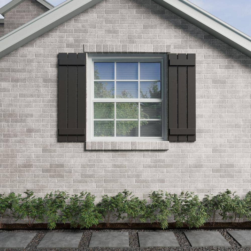 Shadow Mountain Composite Board and Batten Shutters, 17x26, Set of 2