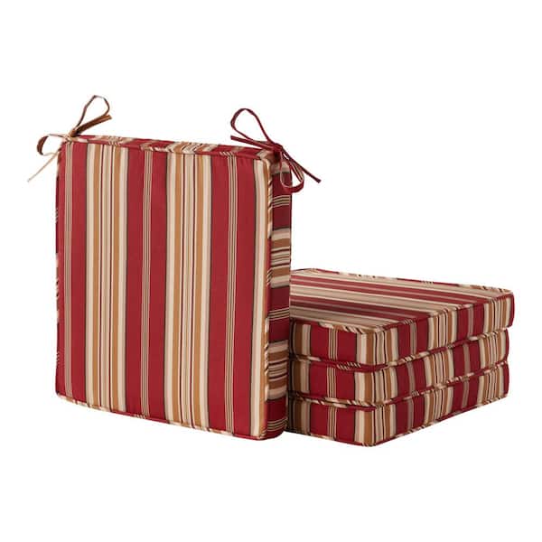 Greendale Home Fashions 18 in. x 18 in. Roma Stripe Square Outdoor Dining Seat Cushion (4-Pack)
