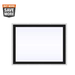 48 in. x 36 in. V-4500 Series Bronze Exterior/White Interior FiniShield Vinyl Picture Window w/ Low-E 366 Glass