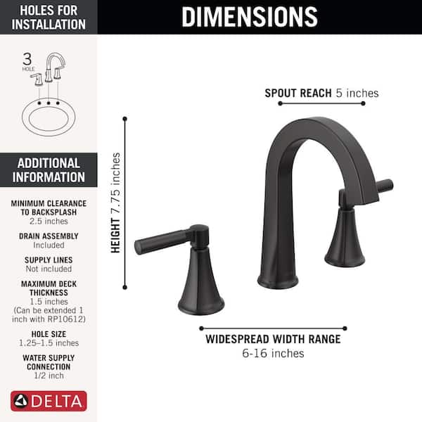 Delta Lorna 8 in. Widespread Double Handle Bathroom Faucet with