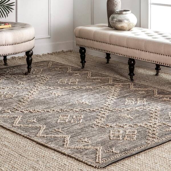 nuLOOM 8 x 8 Jute Natural Square Indoor Area Rug in the Rugs department at