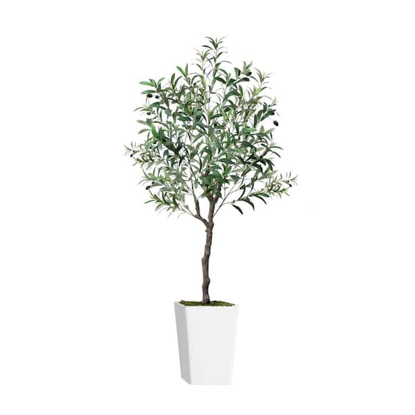 5 ft. Artificial Olive Tree with Moss in Pot