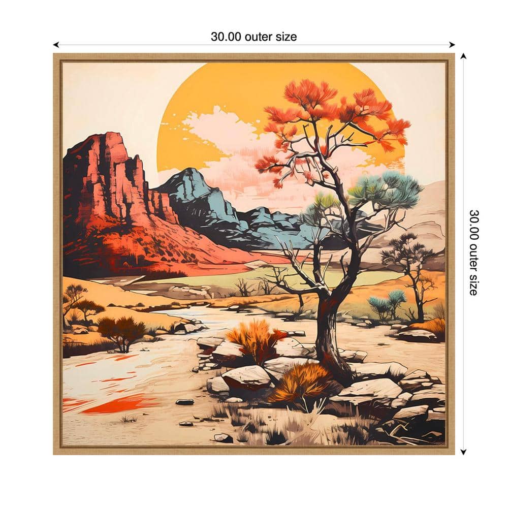 Walker Noble Scenic Desert Path V Canvas Print with Maple Frame