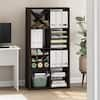 Furinno Cubicle 13.35 in. Tall Dark Oak Wood 9-Shelf Cube Bookcase Insert 24282DOK