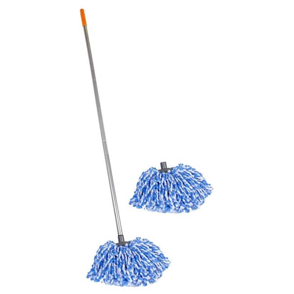 HDX Interchangeable Microfiber Braided Loop String Wet Mop Heads with Handle