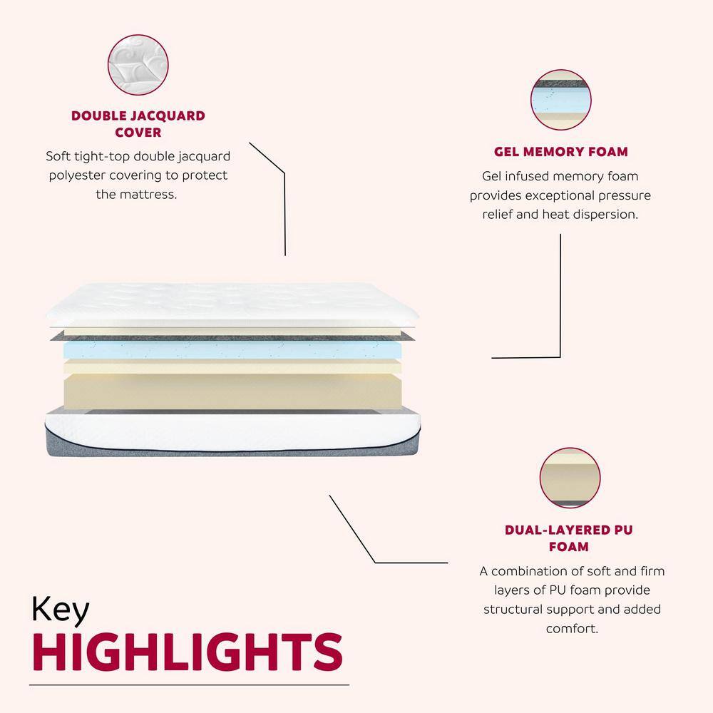 California King 13" Gel Memory Foam Mattress with Tight Top