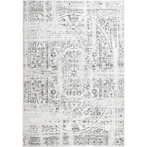 Arlena Distressed Persian Medallion Gray 8 ft. x 12 ft. Area Rug