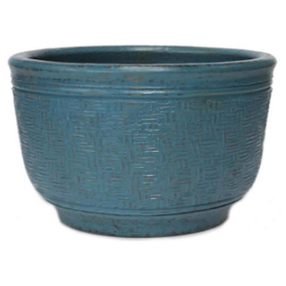 Mexican CP 13 in. Small Clay Planter Aqua Mexican CP13"P SM_AQUA The