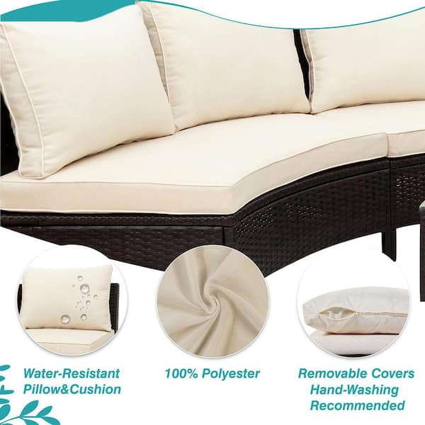 by All-Weather 5-Piece Wicker Outdoor Sectional Set, Patio