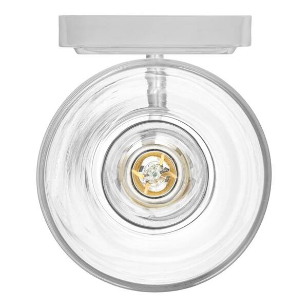 Hampton Bay Wakefield 5.25 in. 1-light Chrome Modern Indoor Wall Sconce  with Clear Glass Shade HB3679-07 - The Home Depot