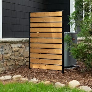 Concord 5 ft. H x 3.2 ft. W Pressure Treated Cedar Wood Slatted Panel Flat Top Privacy Fence Screen 1 Panel