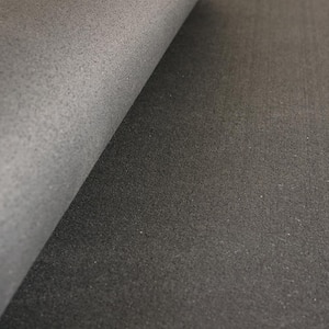 GMats Black 48 in. W x 120 in. L Rolled Rubber Gym Exercise Flooring Roll (40 sq. ft.)