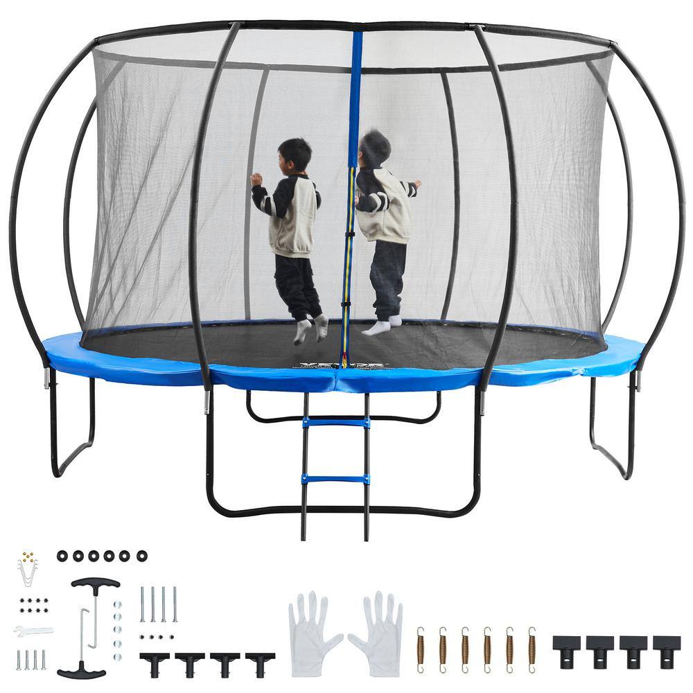 VEVOR 12 ft. Trampoline 400 lbs. Trampoline Heavy-Duty Trampoline ...