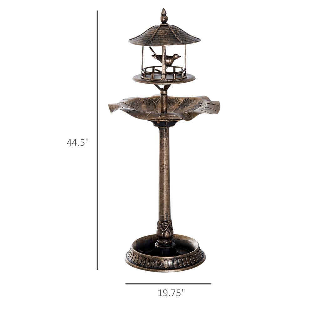Antique Bronze 3-in-1 Bird Bath Feeder Planter