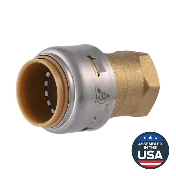 SharkBite Max 3/4 in. Push-to-Connect x 1/2 in. Female Pipe Thread Brass Bullnose Adapter