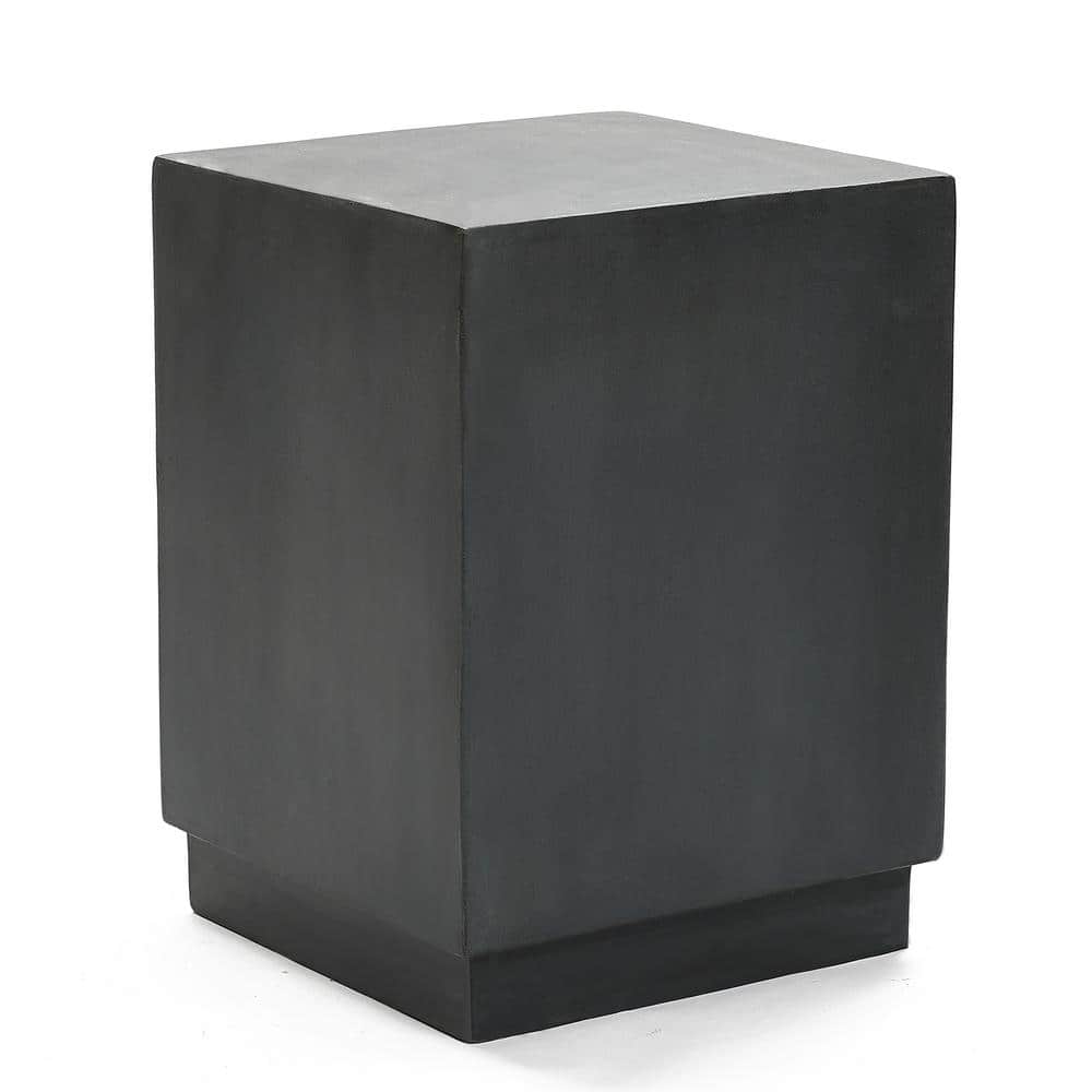 LuxenHome Gray Cement Square Indoor Outdoor Side Table