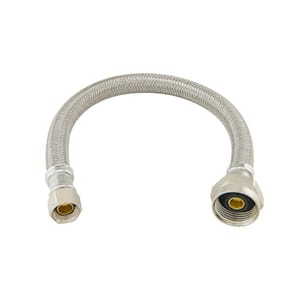 3/8 in. Compression x 7/8 in. Ballcock Metal Nut x 12 in. Braided Polymer Toilet Supply Line