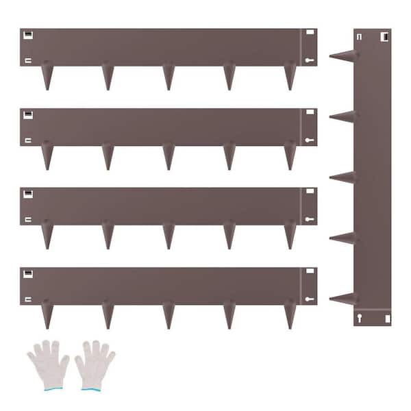 Steel Landscape Edging Border 5-Pack 39 in. x 5 in. x 0.06 in. Rust-Resistant Galvanized Metal Garden Lawn Edging Brown