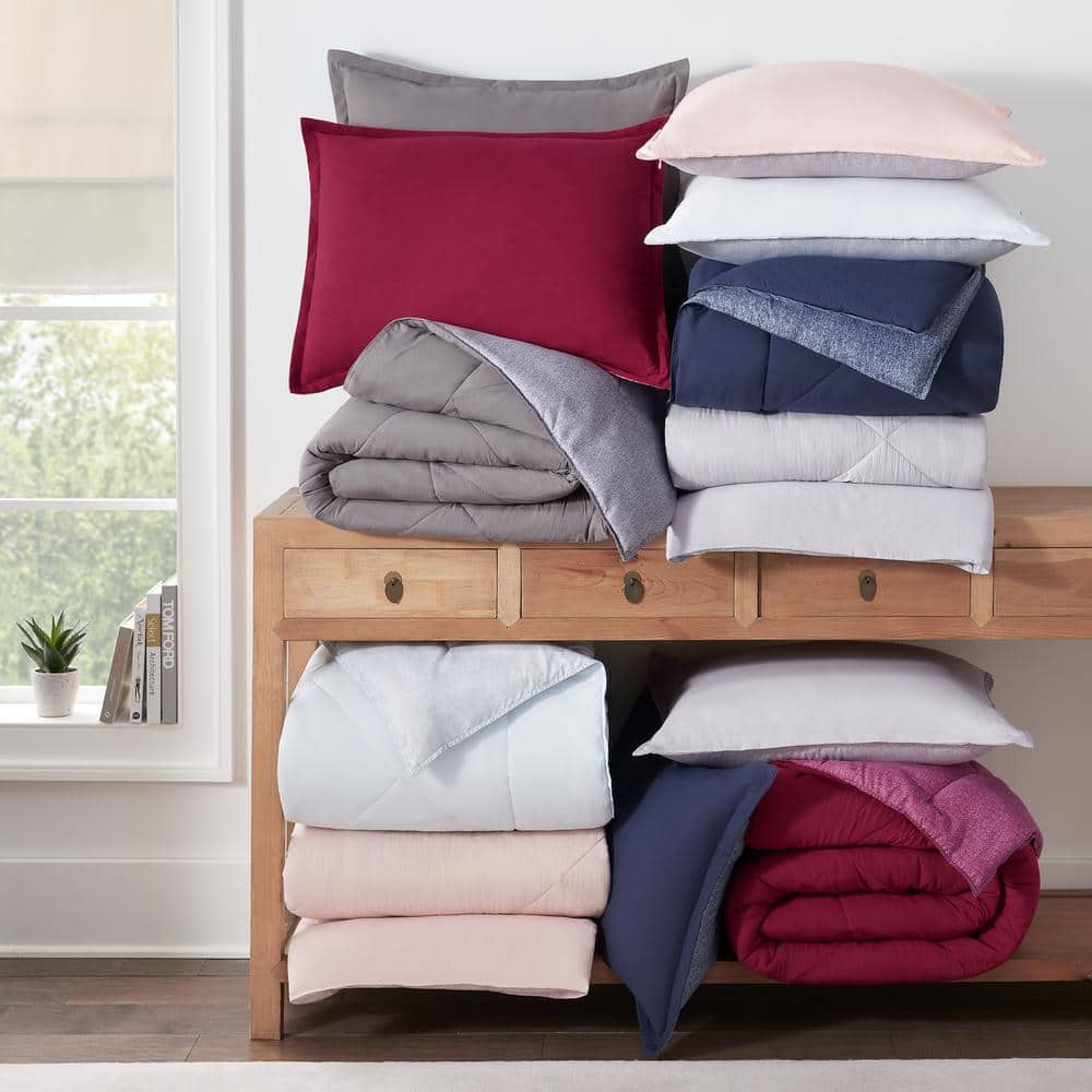 Dark Grey Queen Reversible Microfiber Bed in a Bag Set