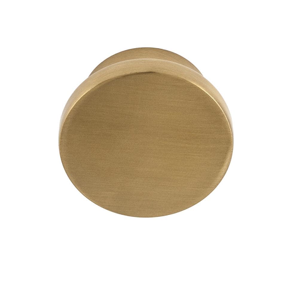 Ethan Satin Brass Round Oversized Knob with Mounting Hardware