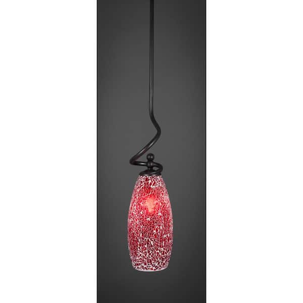 Unbranded Royale 100 W 1-Light Dark Granite Standard Mini Pendant Light with Glass Shade