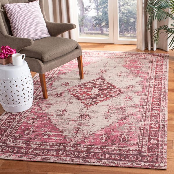 Classic Vintage Fuchsia 8 ft. x 10 ft. Oriental Area Rug
