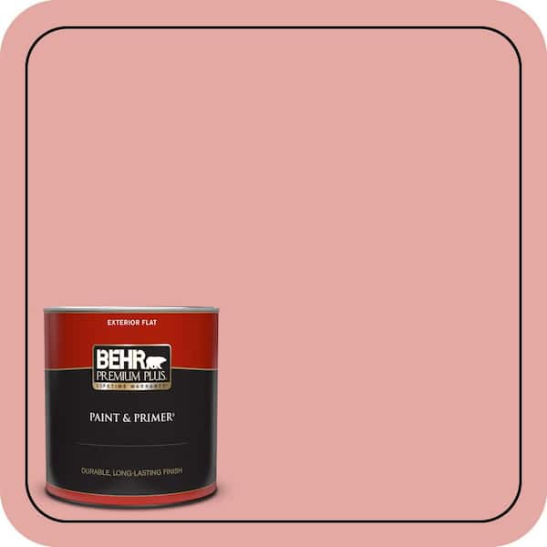 BEHR PREMIUM PLUS 1 qt. #MQ4-03 Coral Fountain Flat Exterior Paint & Primer