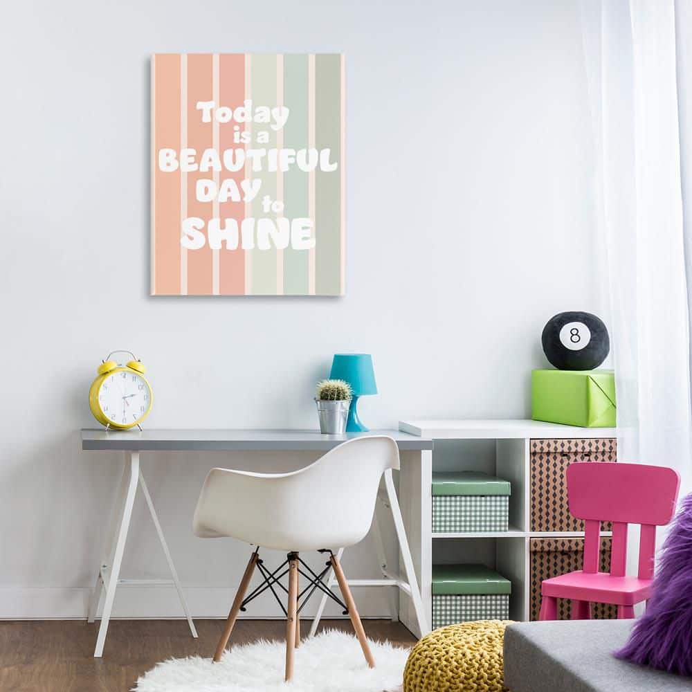 Beautiful Day To Shine by Leah Straatsma Unframed Typography Graphic Art Print 40 in. x 30 in. price history on PriceWatchPro