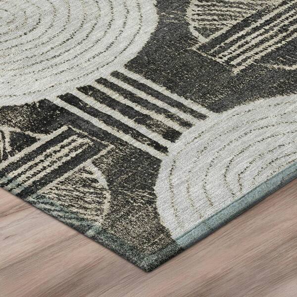 Chantille Machine Washable Indoor/Outdoor Abstract ACN3064 Graphite 3 ft. x 4 ft. Area Rug