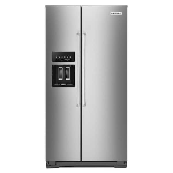 KitchenAid 36 in. W 22.6 cu. ft. Side by Side Refrigerator in Stainless Steel with PrintShield Finish, Counter Depth