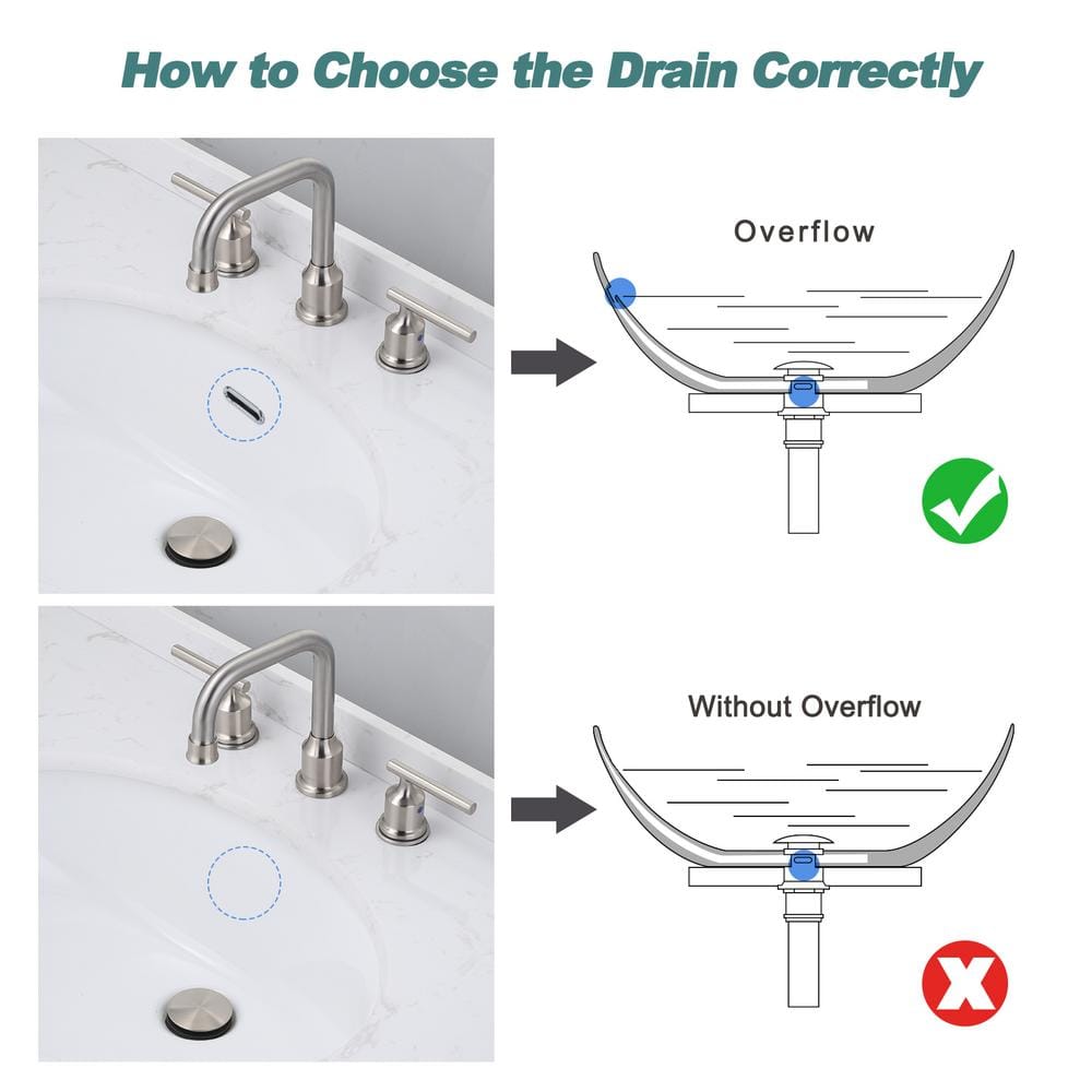 Brushed Nickel Pop-Up Bathroom Sink Drain Assembly (2-Pack)