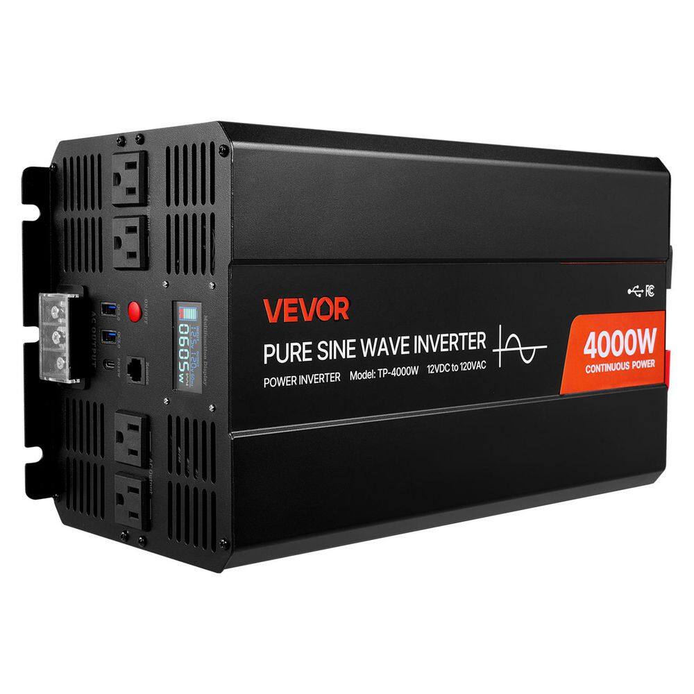4000-Watt Power Inverter, 12-Volt DC to 120-Volt AC Pure Sine Wave Inverter, Solar Car Charger Converter w/ LCD Display price history on PriceWatchPro