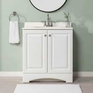 31 in. Single Sink White Freestanding Bath Vanity with White Cultured Marble Top (Assembled)