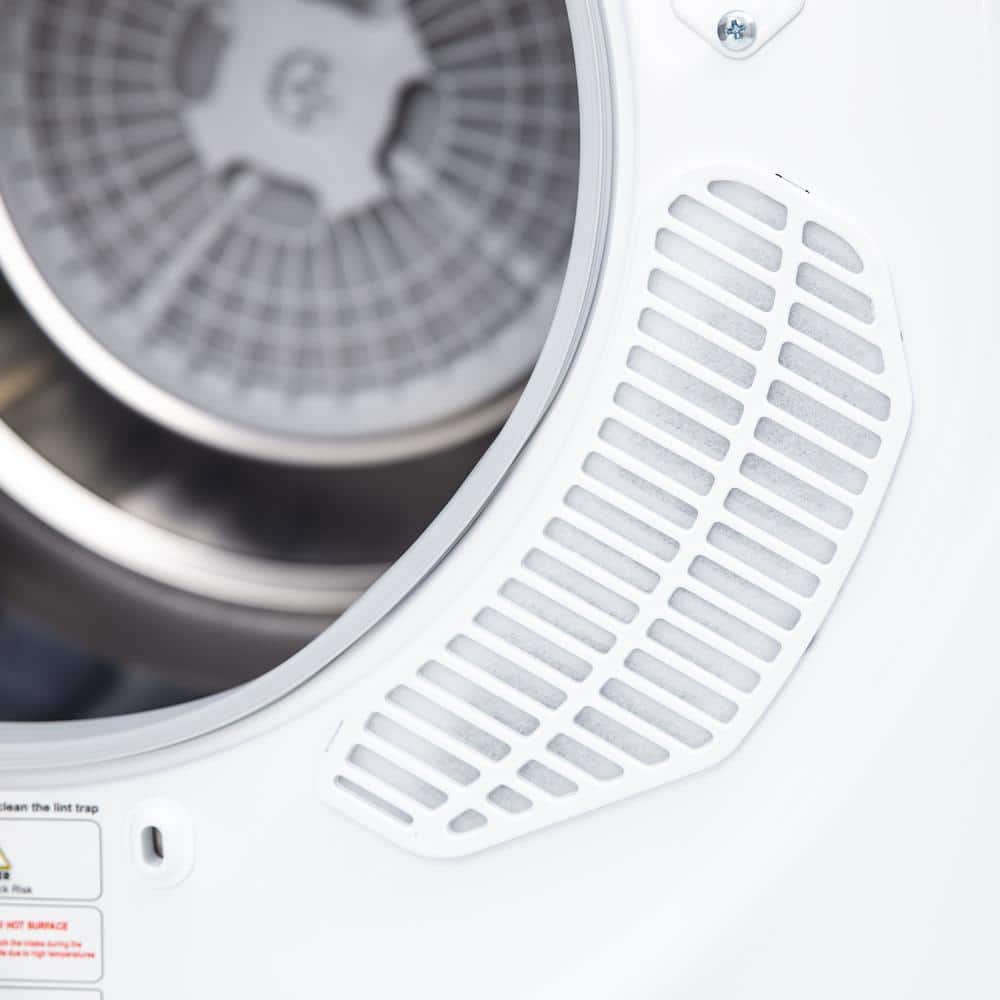 Compact White Stainless Steel Portable Electric Dryer, 2.6 cu. ft.