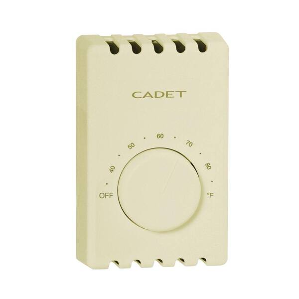 Cadet Double-Pole 22 Amp 120/240-Volt Wall-Mount Mechanical Non-programmable Thermostat in Almond
