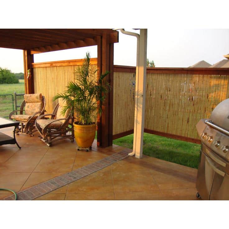 Natural Bamboo Privacy Fence Panel 1" D x 36" H x 96" W