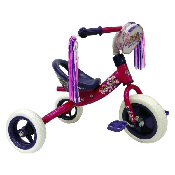 StinkyKids BucketRider Bucket Seat Tricycle with Bell and Tassels, 10 in. Front Wheel, Girl's Trike in Pink