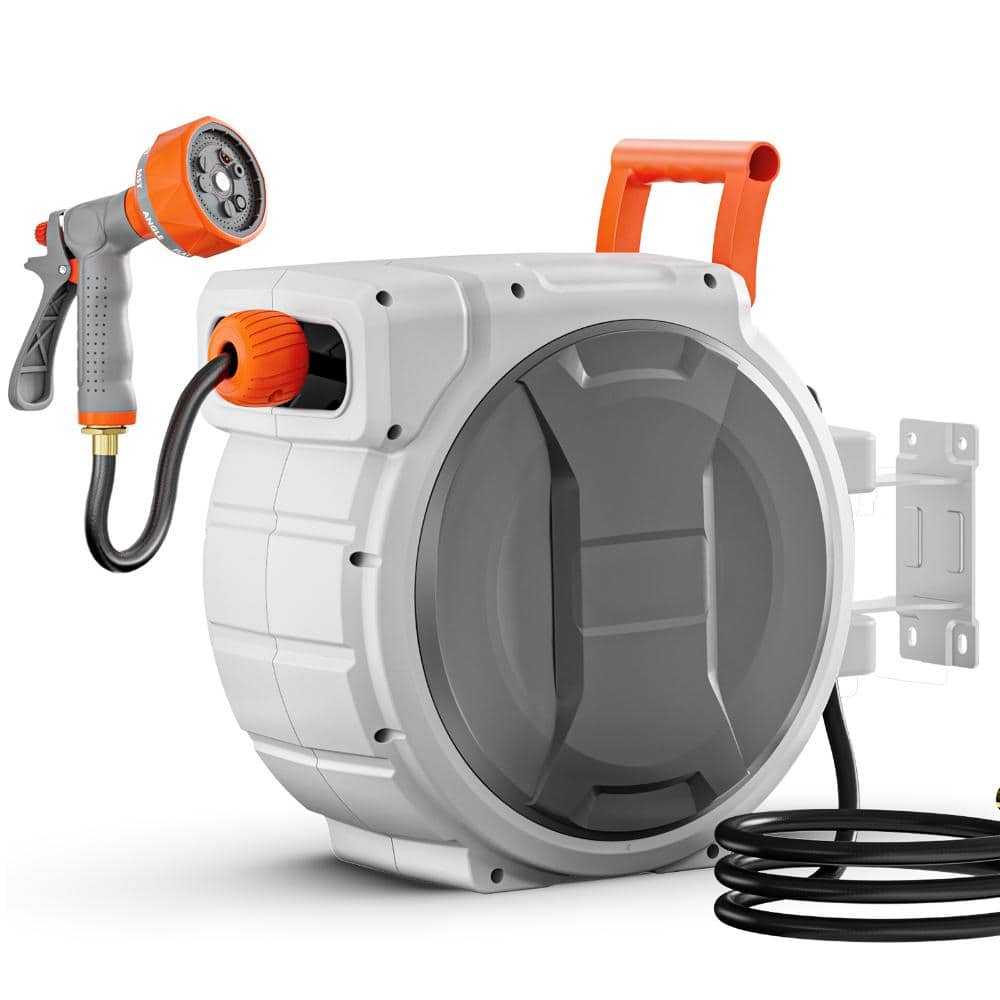 145ft Retractable Garden Hose Reel, Wall-Mounted with 9-Pattern Nozzle, Any-Length Lock & 180° Swivel price history on PriceWatchPro
