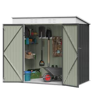 6 ft. W x 4 ft. D Metal Shed Dark Gray Slanted-Roof Shed Galvanized for Outdoor Storage 24 sq. ft.
